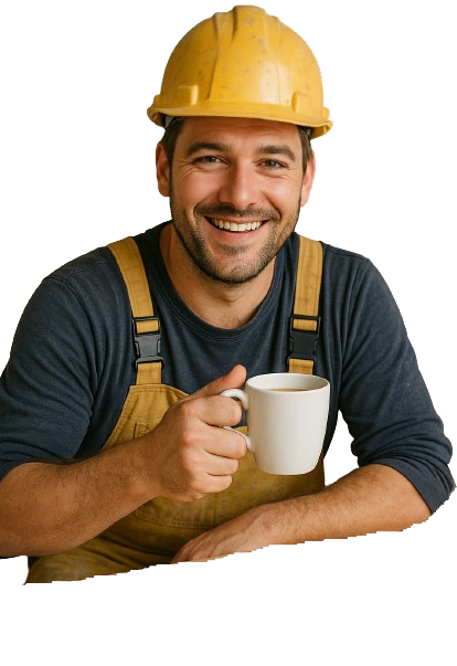 A tradesman happy with Handal AI receptionist