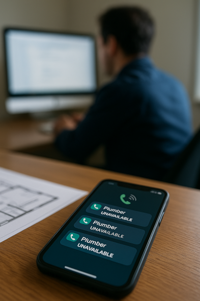 A person taking a call during work time